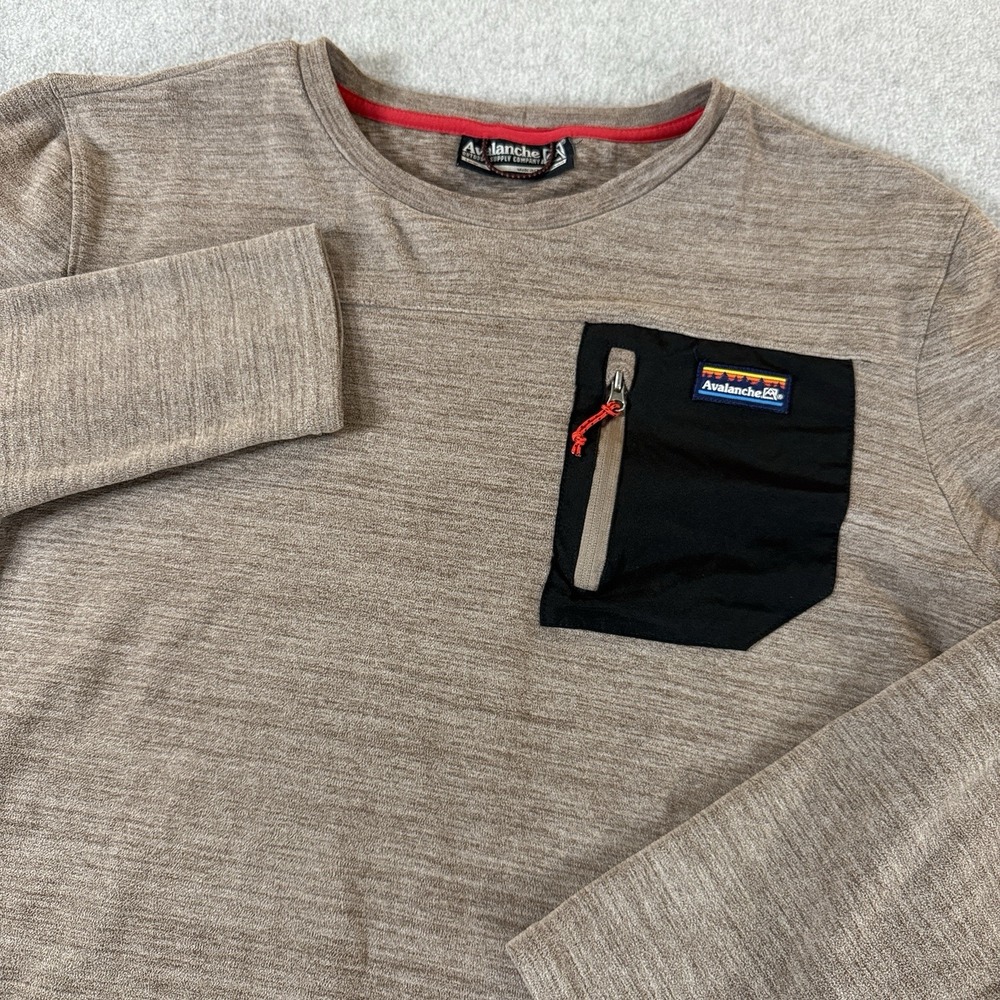Avalanche Outdoor Supply Co Shirt Men's Large Performance Crew Neck Long Sleeve